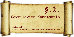 Gavrilovits Konstantin névjegykártya